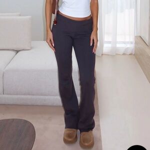 White Fox - Confession Black Knit Wide-Leg Pants